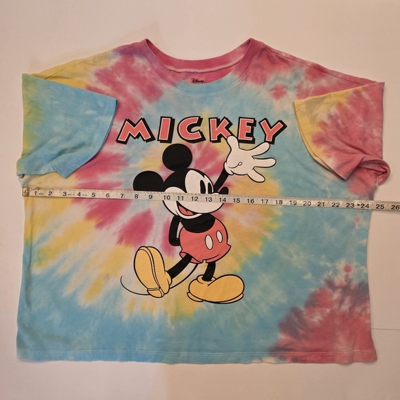 Disney Mickey Mouse Tie-Dye Short Sleeve T-Shirt Junior Size XL (15/17) - Picture 2 of 6